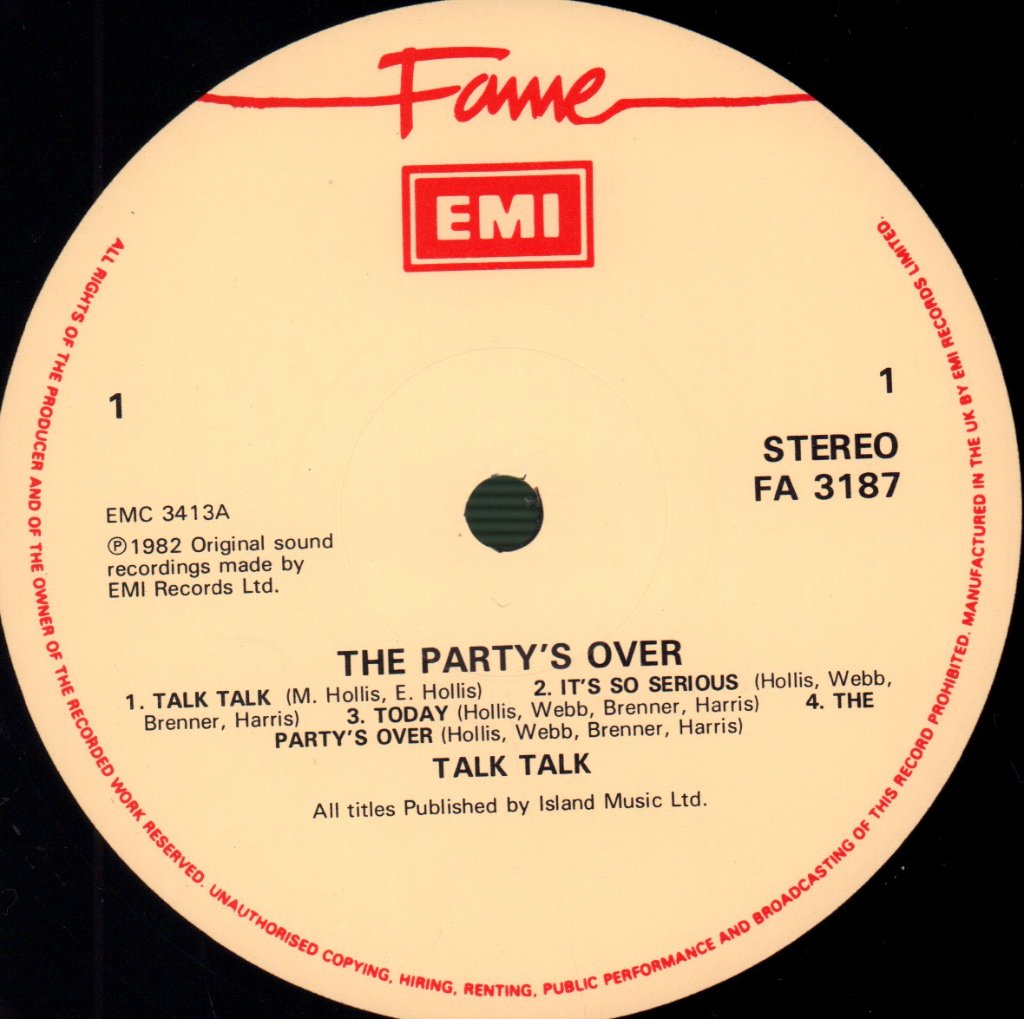 Talk Talk - Party's Over - Lp