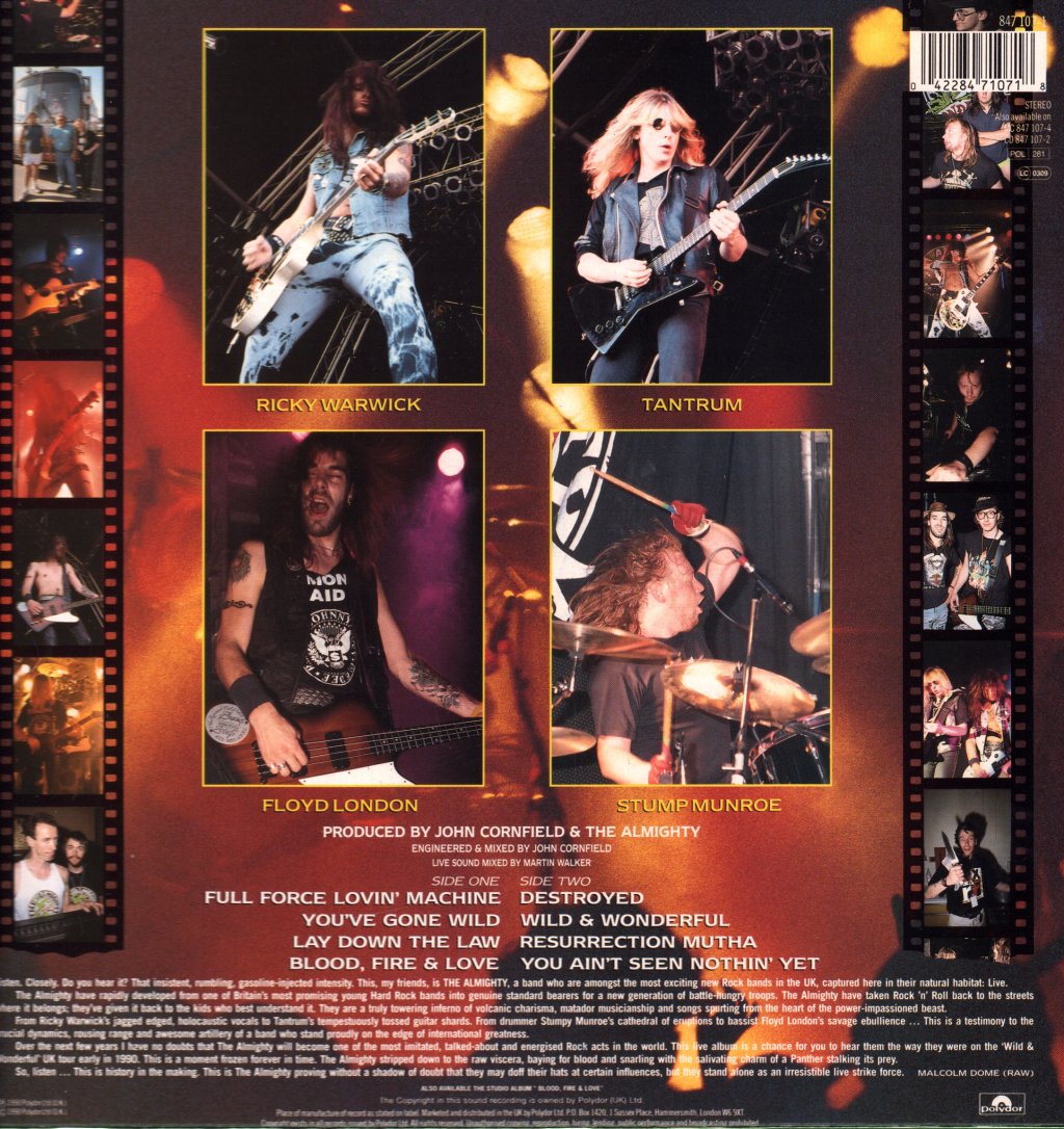 Almighty - Blood, Fire And Live - Lp