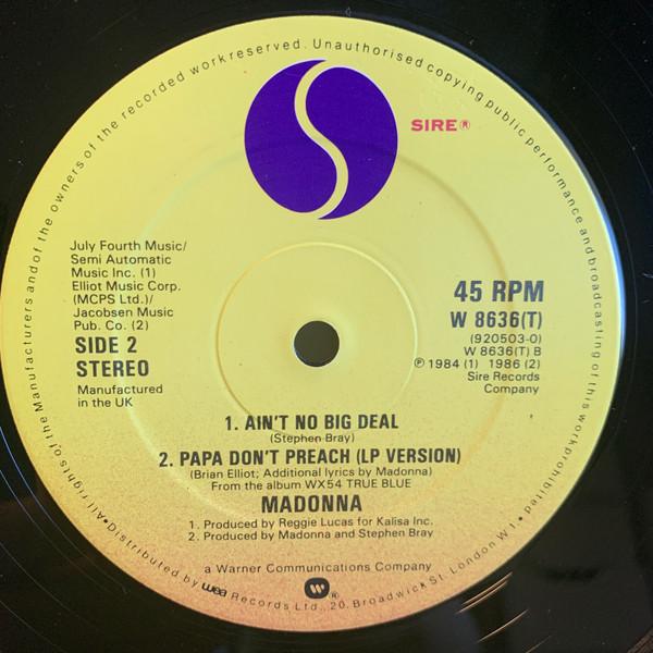 Madonna - Papa Don't Preach (Extended Version) - 12 Inch