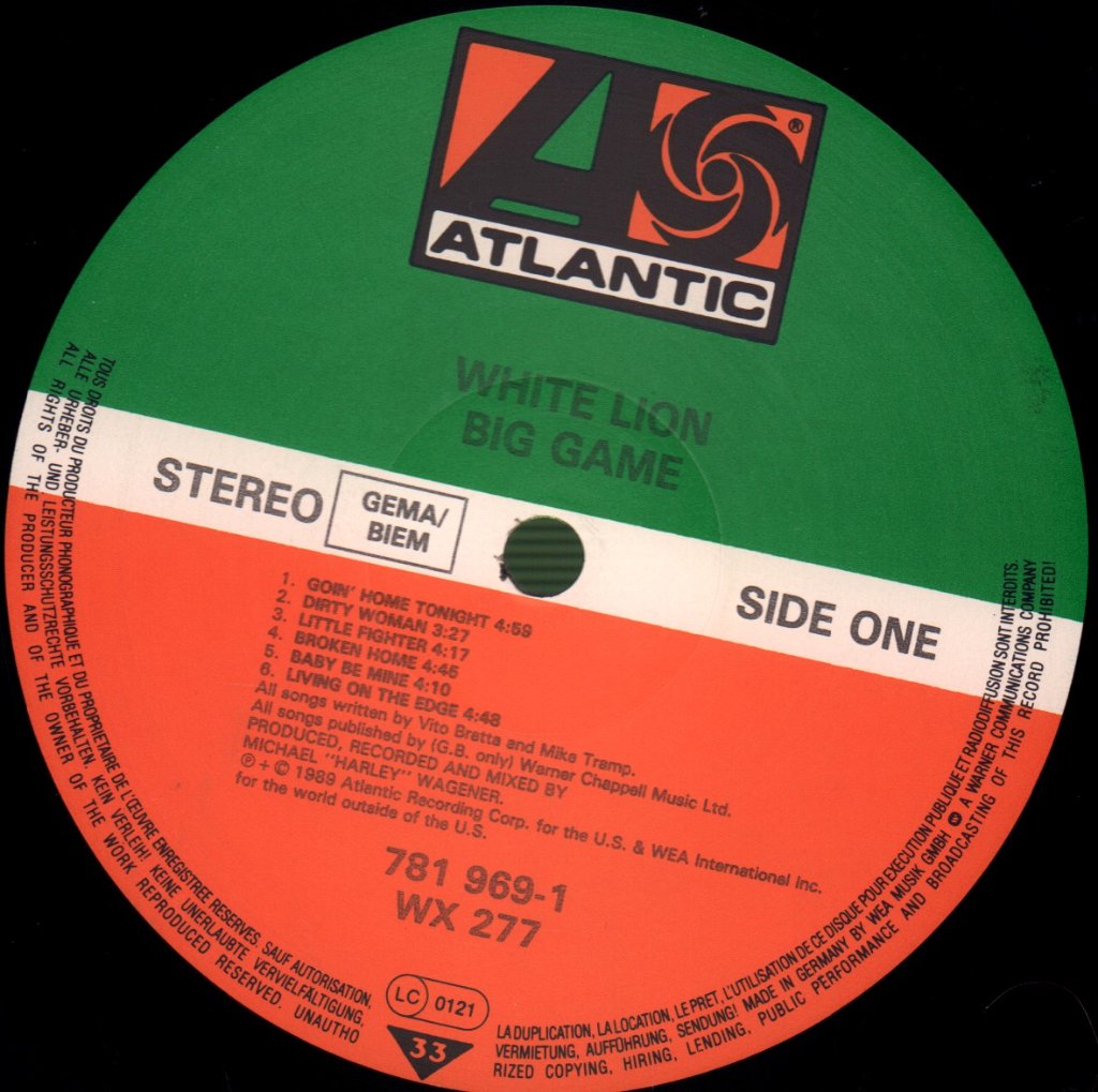 White Lion - Big Game - Lp