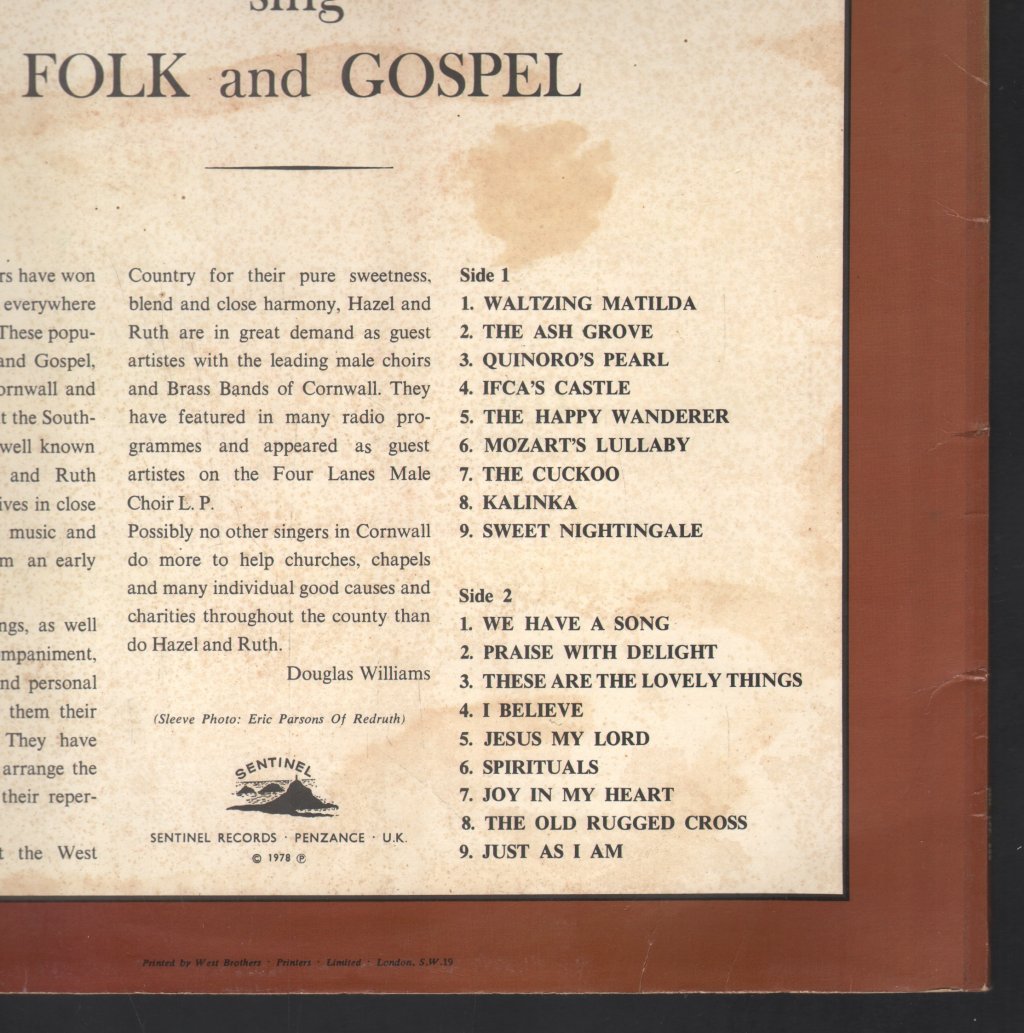 Hazel and Ruth - Sing Folk & Gospel - Lp