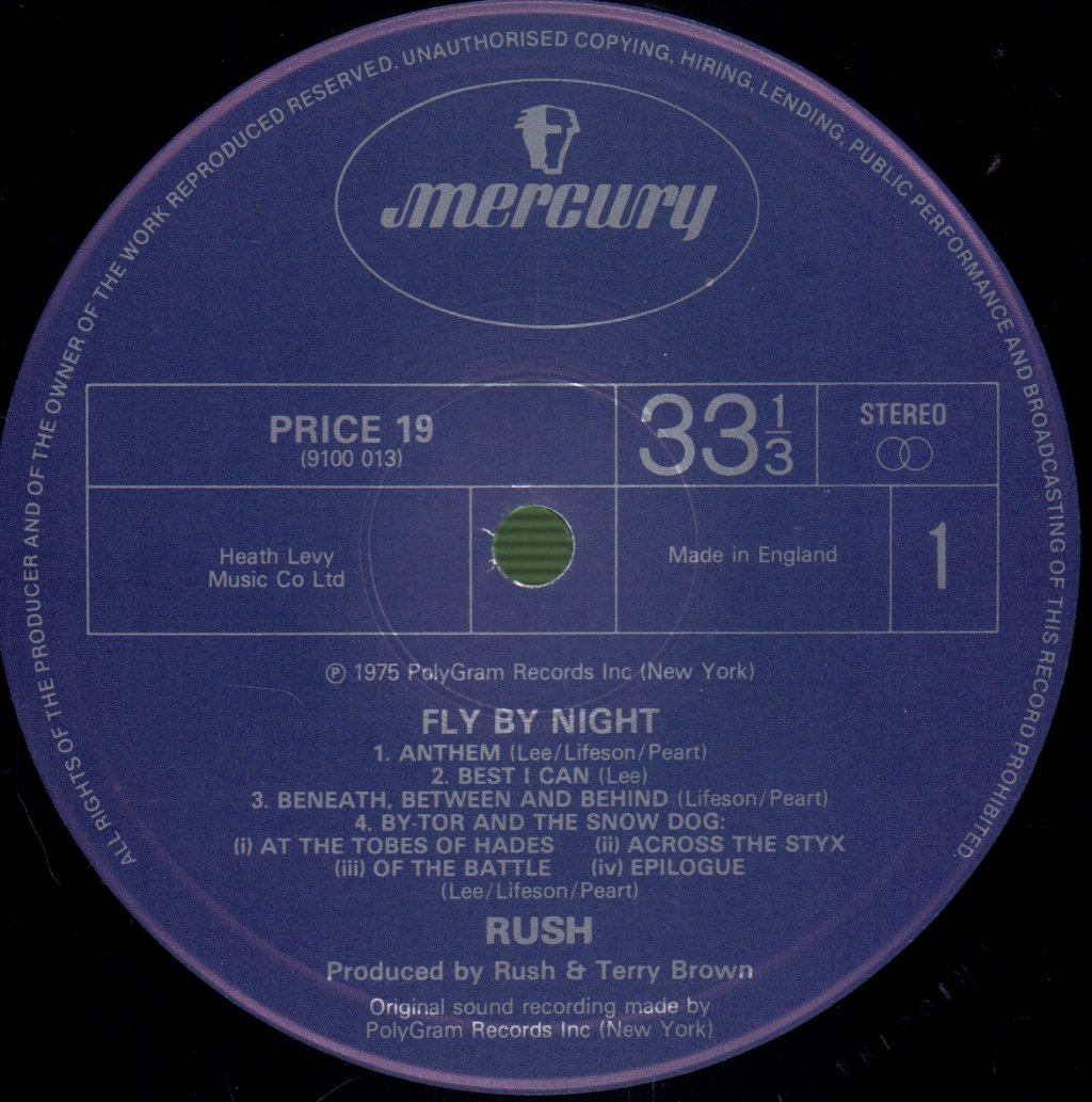 Rush - Fly By Night - Lp