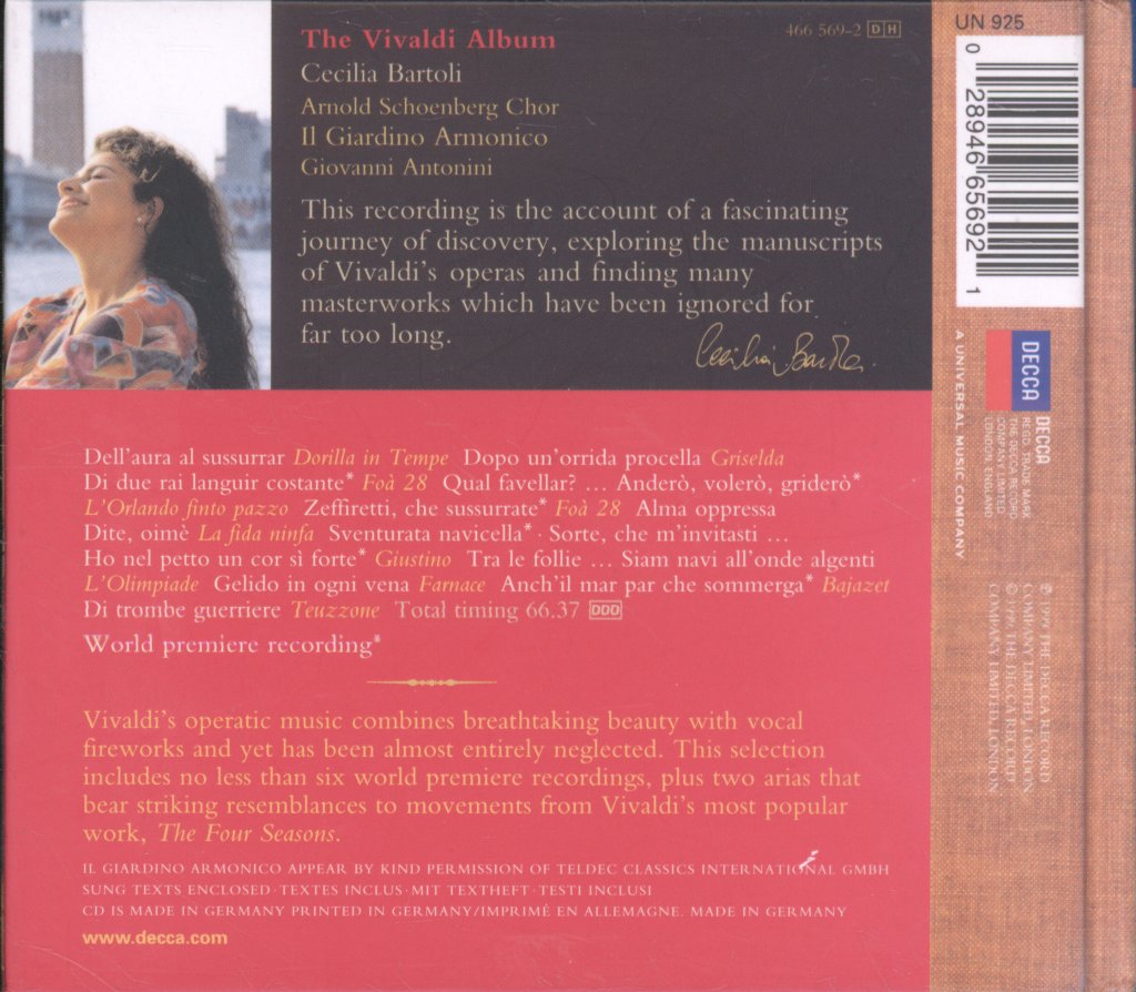 Cecilia Bartoli - Vivaldi Album - Cd
