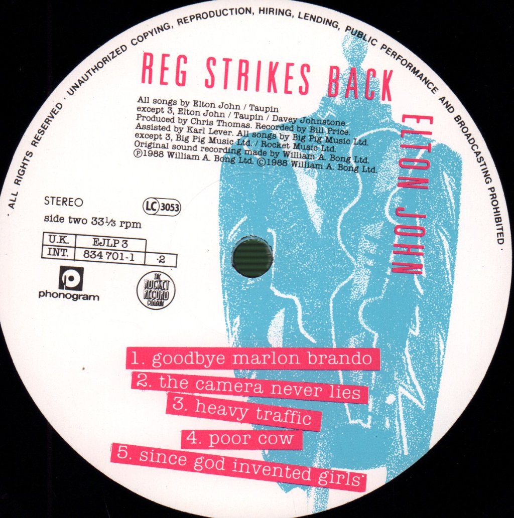 Elton John - Reg Strikes Back - Lp
