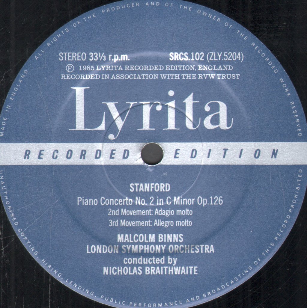 Malcolm Binns / London Symphony Orchestra / Nicholas Braithwaite - Stanford - Piano Concerto No. 2 - Lp