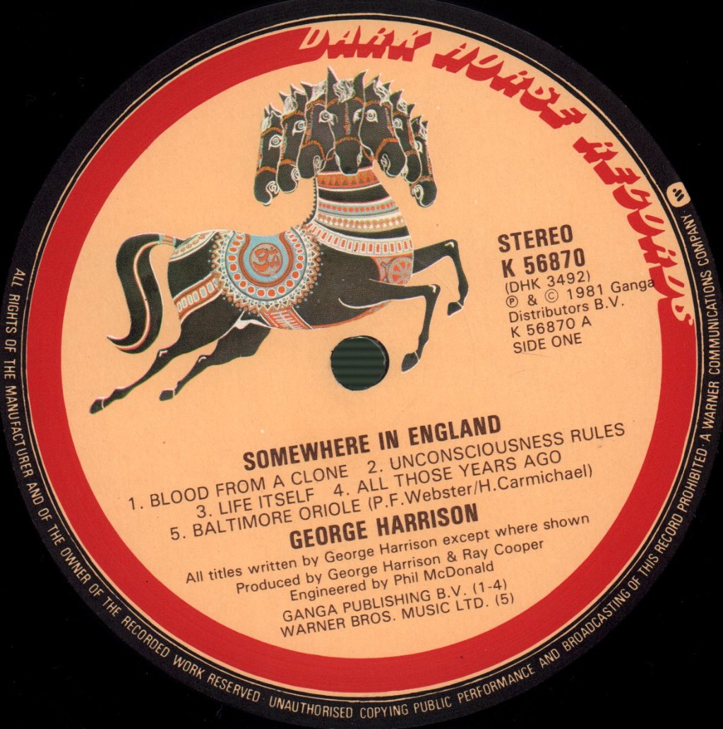 George Harrison - Somewhere In England - Lp
