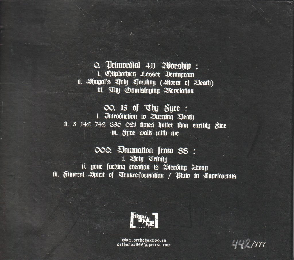 Ithdabquth Qliphoth - Fyre Walk With Me - Cd