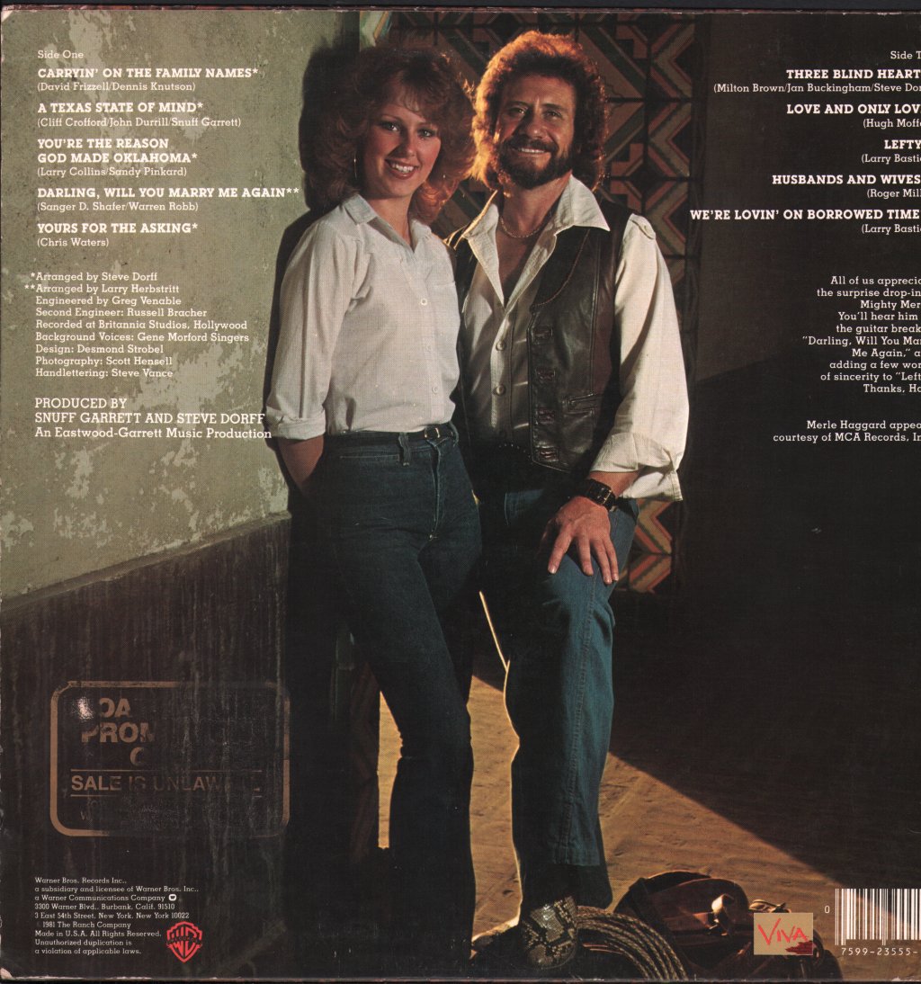 David Frizzell And Shelly West - Carryin' On The Family Names - Lp
