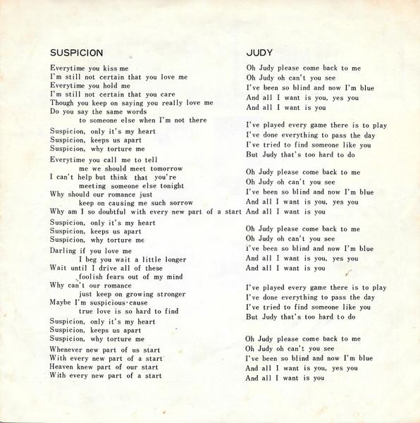 Terry Stafford - Suspicion - 7 Inch