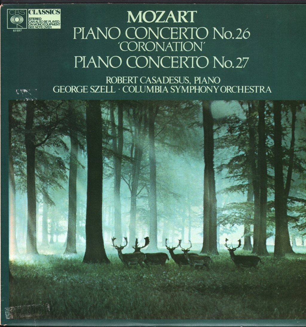 Robert Casadesus / George Szell / Columbia Symphony Orchestra - Mozart - Piano Concerto No. 26 In D Major "Coronation" / Piano Concerto No. 27 In B-Flat Major - Lp