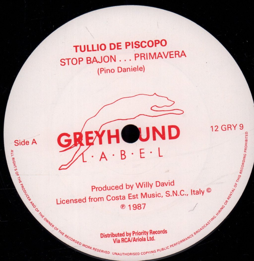 Tullio De Piscopo - Stop Bajon...primavera - 12 Inch