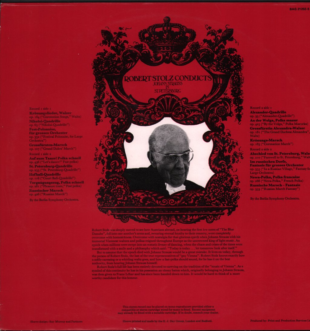 Robert Stolz / Berlin Symphony Orchestra - Johann Strauss In St. Petersburg - Double Lp