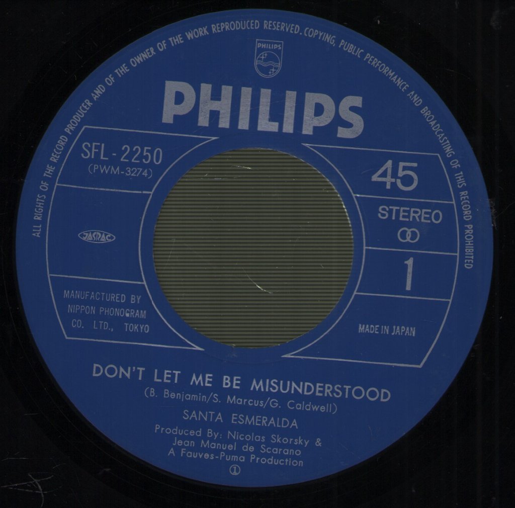 Santa Esmeralda - Don't Let Me Be Misunderstood /  You're My Everything = 悲しき願い   / ユー・アー・マイ・エブリシング - 7 Inch