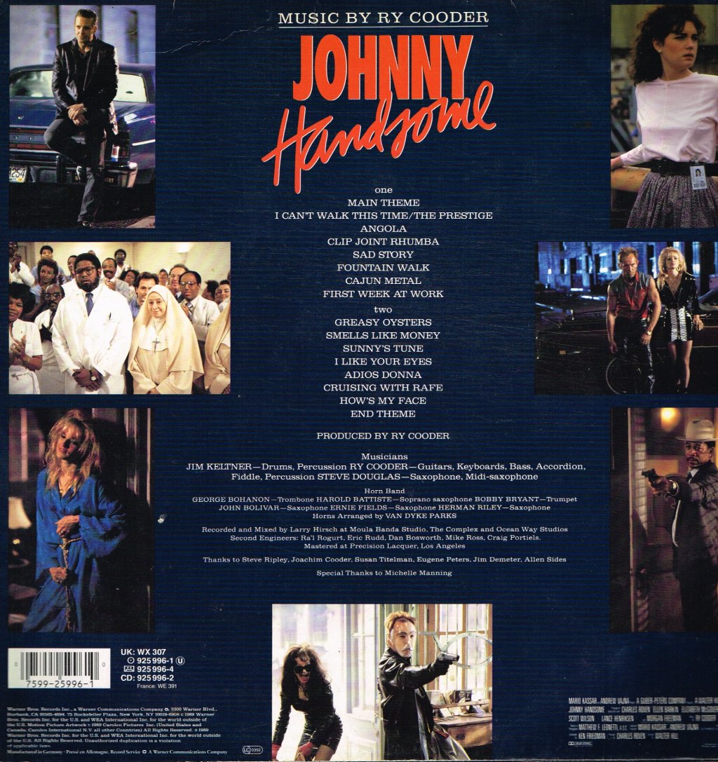 Ry Cooder - Johnny Handsome (Original Motion Picture Soundtrack) - Lp