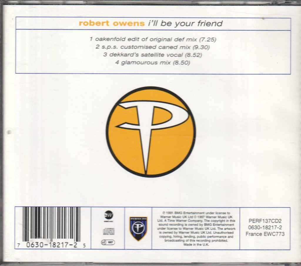 Robert Owens - I'll Be Your Friend - Cd