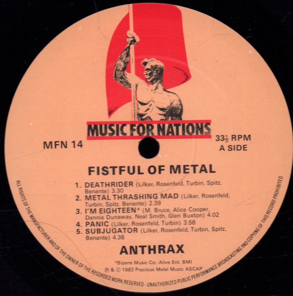 Anthrax (Metal Group) - Fistful Of Metal - Lp