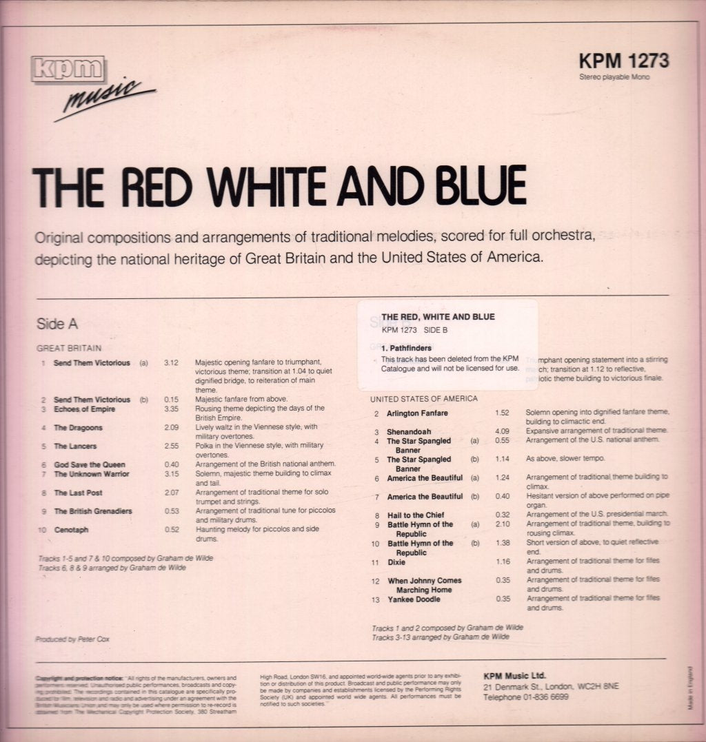 Graham De Wilde - Red White And Blue - Lp