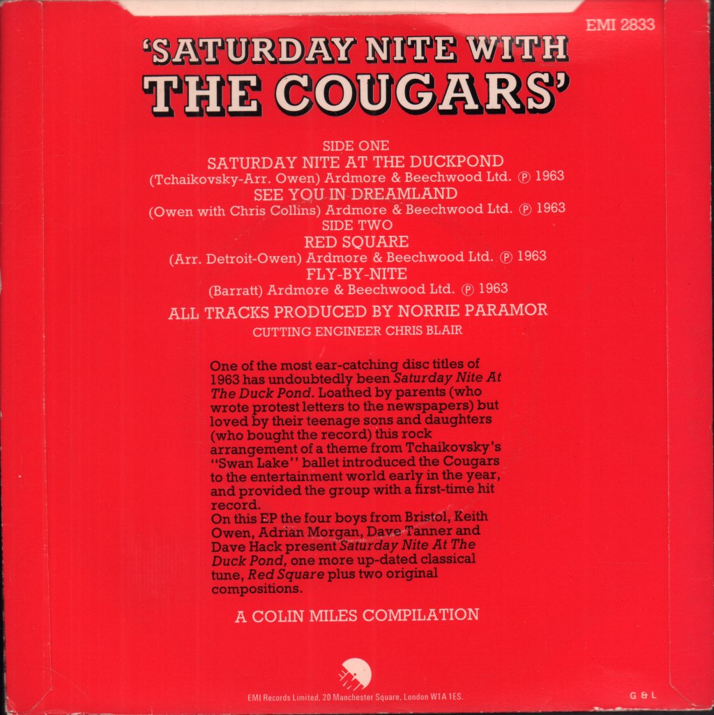 Cougars (60'S) - Saturday Nite With - 7 Inch