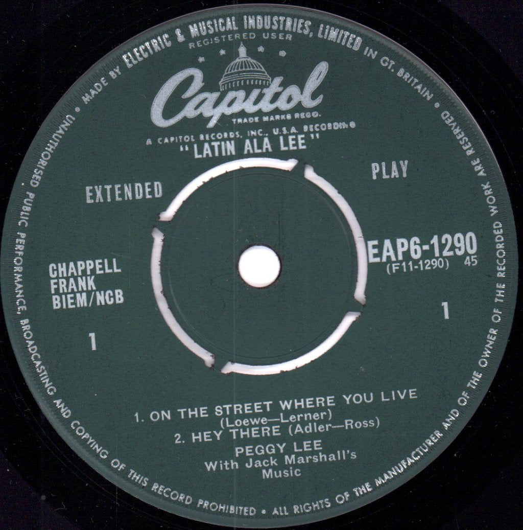 Peggy Lee - Latin Ala Lee! - 7 Inch