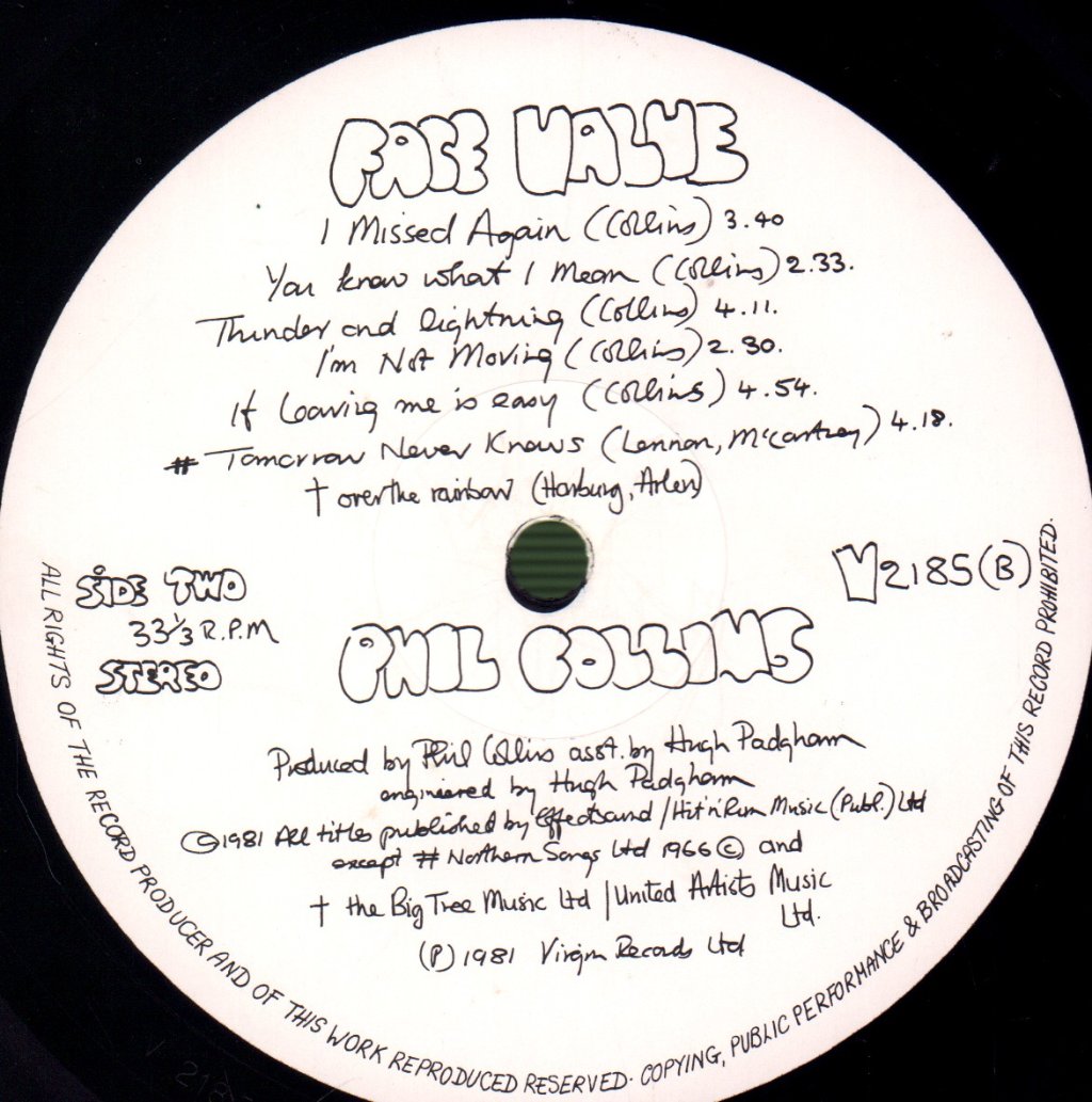 Phil Collins - Face Value - Lp