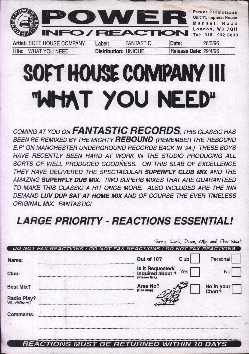 Soft House Company - What You Need - 12 Inch