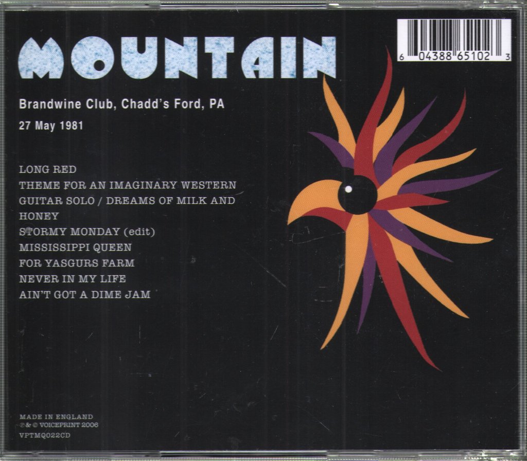 Mountain - Live At The Brandywine Club 1981 - Cd