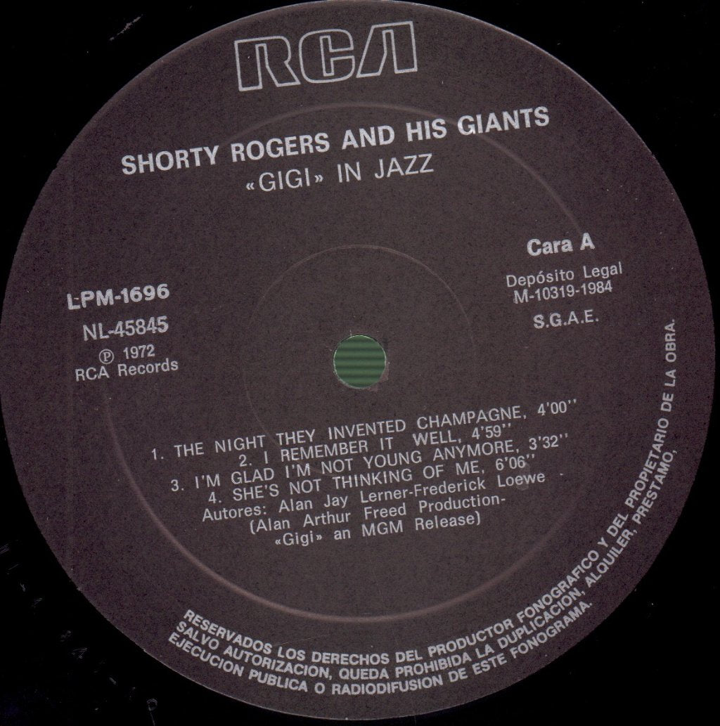 Shorty Rogers And His Giants - Gigi In Jazz - Lp
