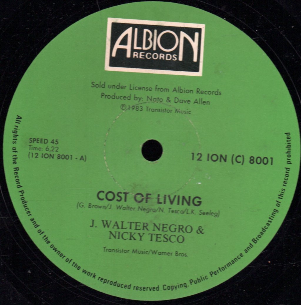 j.walter negro & nicky tesco - cost of living - 12 Inch