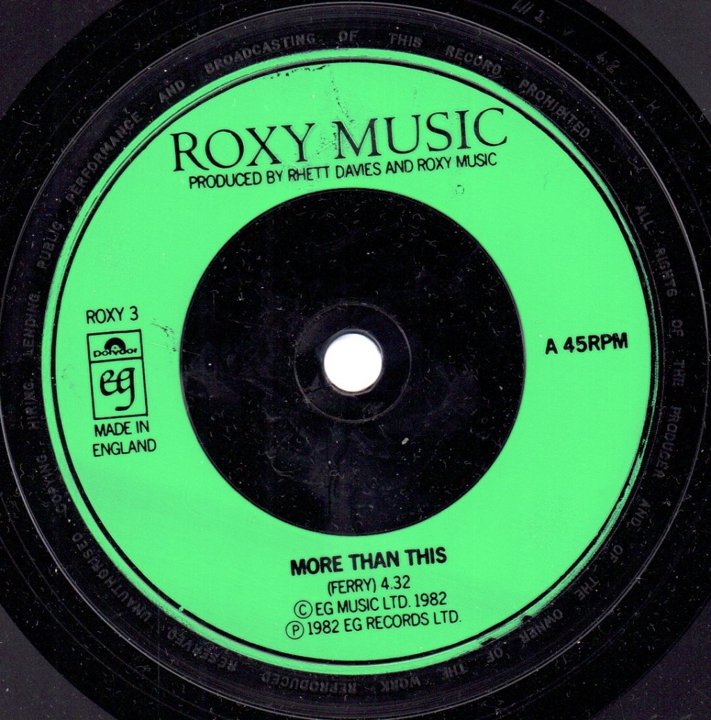 Roxy Music - More Than This - 7 Inch
