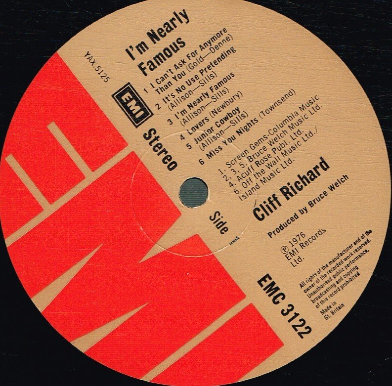 Cliff Richard - I'm Nearly Famous - Lp