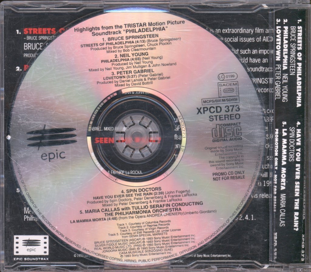 Various Artists - Philadelphia - Highlights From The Motion Picture Soundtrack - Cd