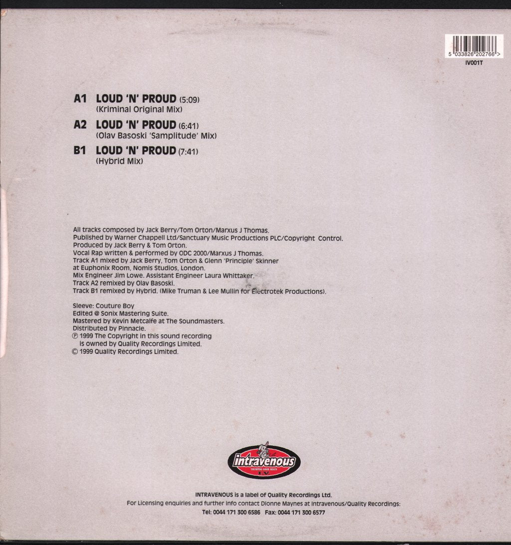 Kriminal Featuring O.D.C. - Loud 'N' Proud - 12 Inch