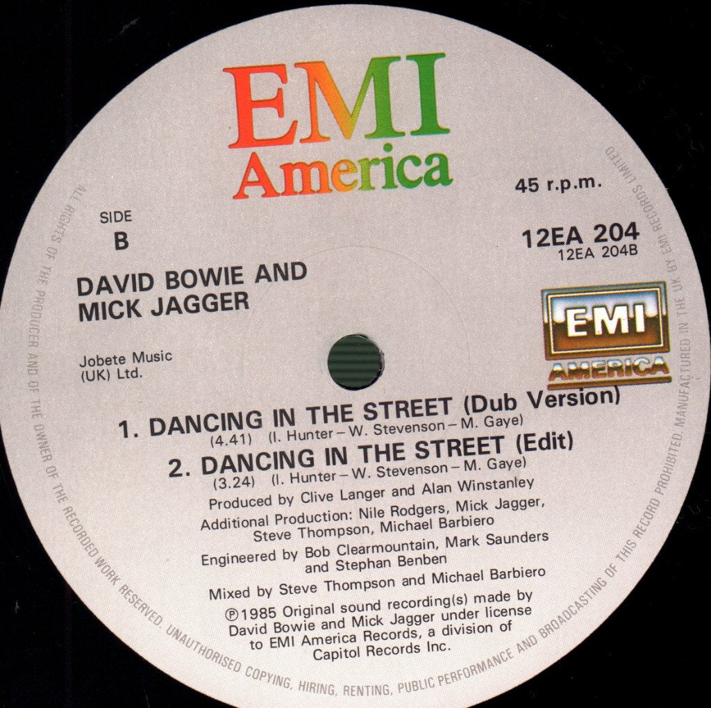 David Bowie And Mick Jagger - Dancing In The Street - 12 Inch