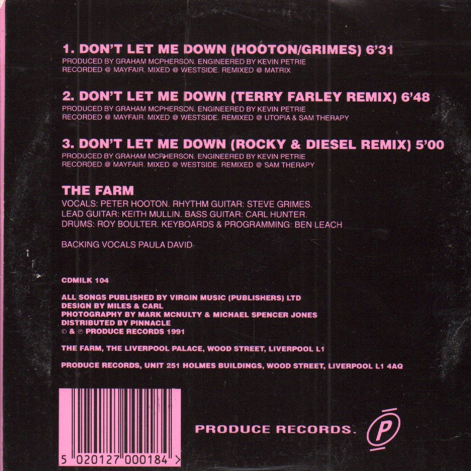 Farm - Don't Let Me Down - Cd
