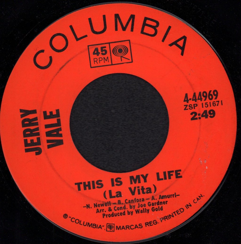 Jerry Vale - This Is My Life La Vita - 7 Inch