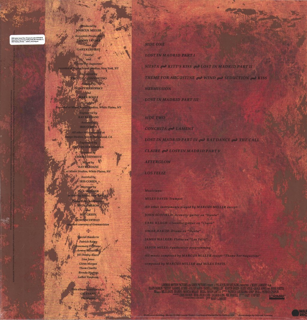 Miles Davis And Marcus Miller - Music From Siesta - Lp