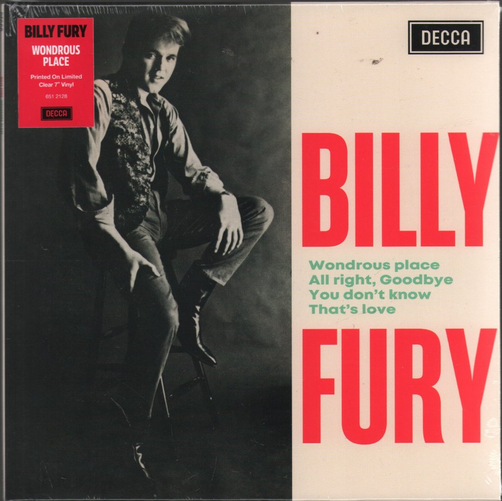 Billy Fury - Wondrous Place - 7 Inch