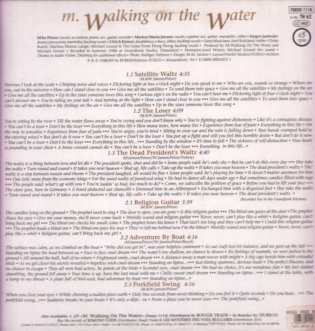 M. Walking On The Water - Waltz - Lp