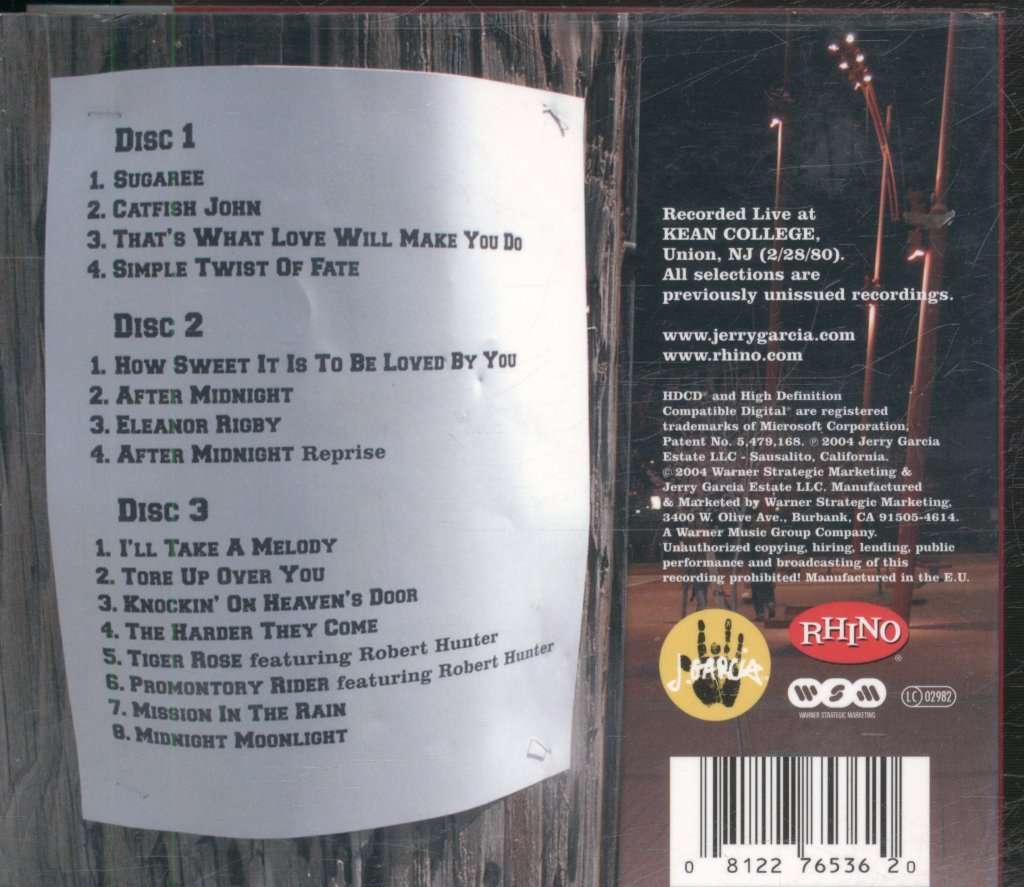 Jerry Garcia Band - After Midnight - Kean College, 2/28/80 - Triple Cd