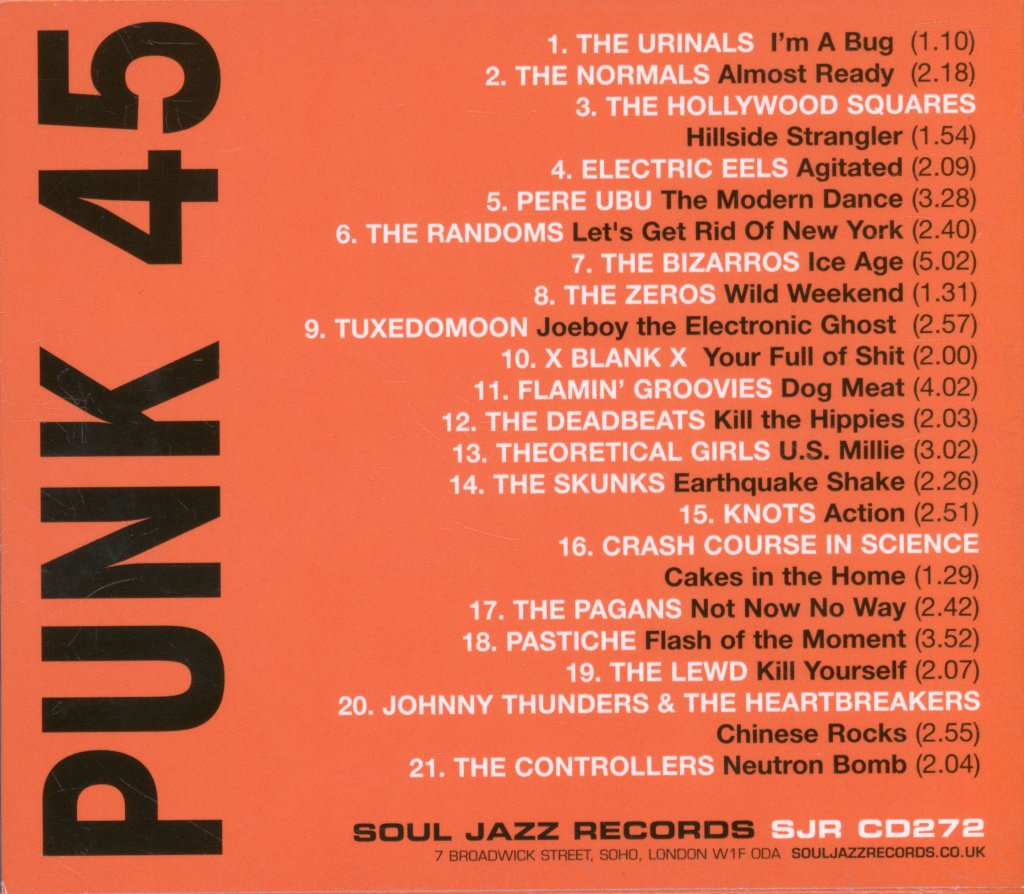 Various Artists - Punk 45 Kill The Hippies! Kill Yourself! - Underground Punk in USA Vol 1 - Cd
