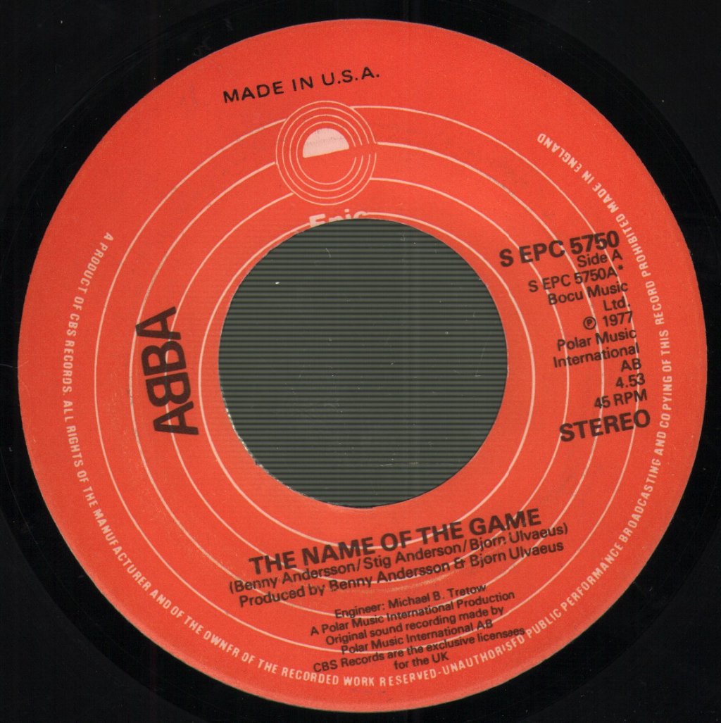 ABBA - Name Of The Game - 7 Inch