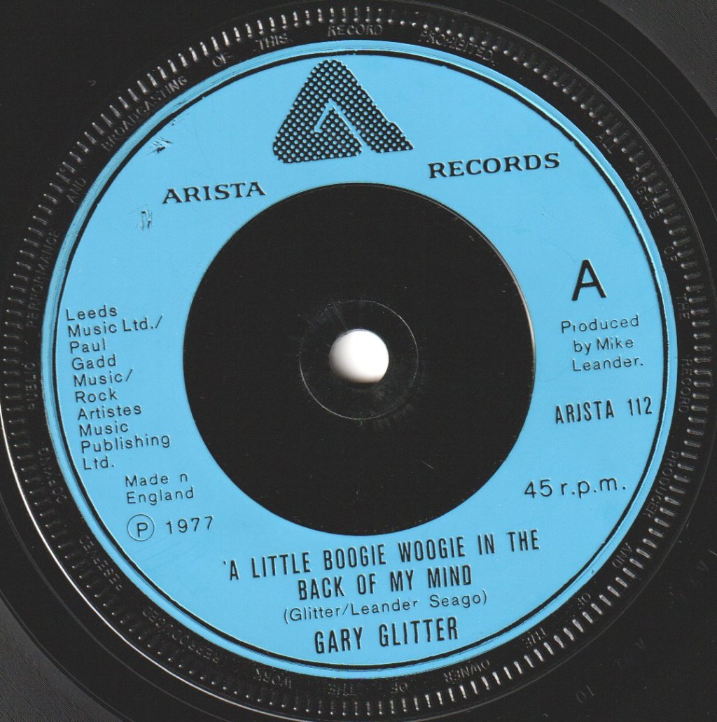 Gary Glitter - A Little Boogie Woogie In The Back Of My Mind - 7 Inch