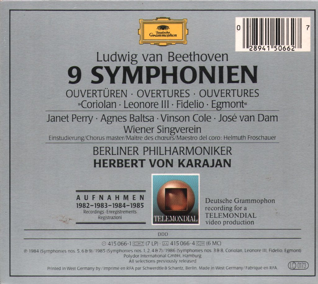 Berliner Philharmoniker, Herbert von Karajan - Beethoven - 9 Symphonien, Ouvertüren - Cd Set