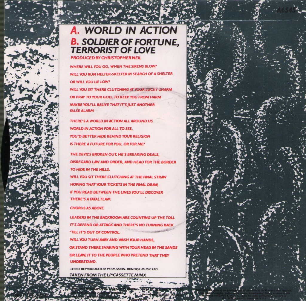 Toyah - World In Action - 7 Inch