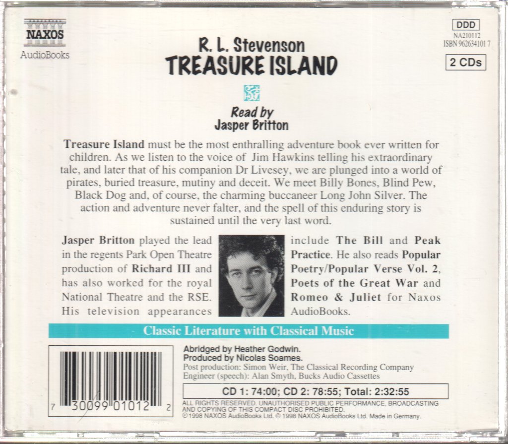Jasper Britton - R L Stevenson - Treasure Island - Double Cd
