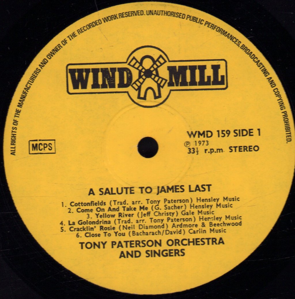 Tony Paterson Orchestra And Singers - A Salute To James Last - Lp