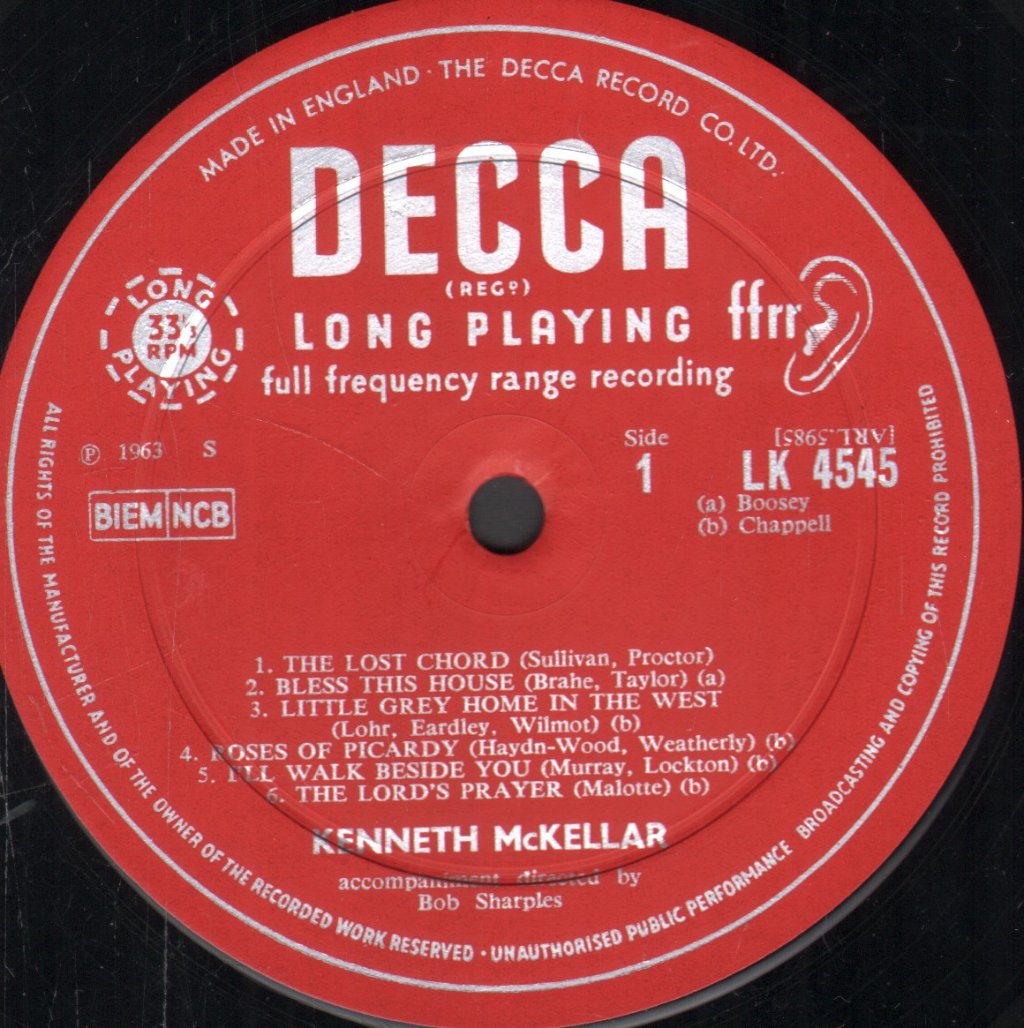 Kenneth McKellar - Favourite Ballads And Songs - Lp