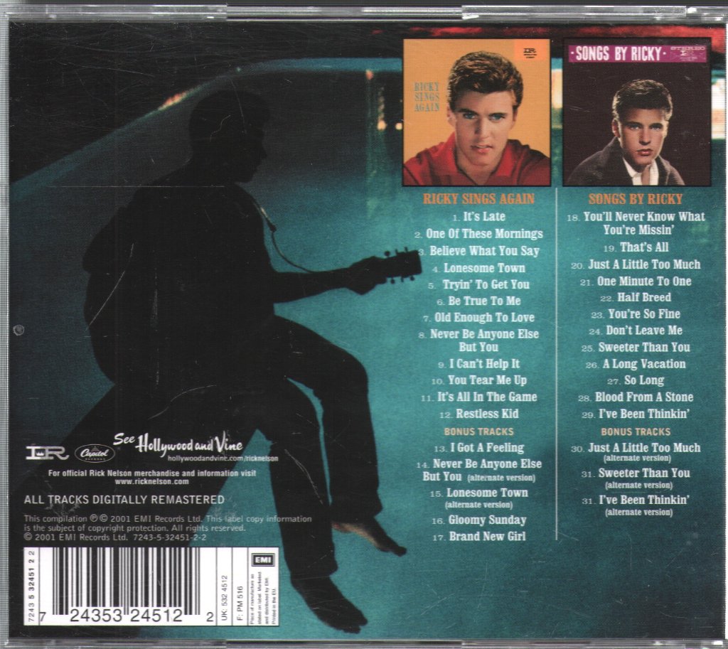 Ricky Nelson - Ricky Sings Again / Songs By Ricky - Cd