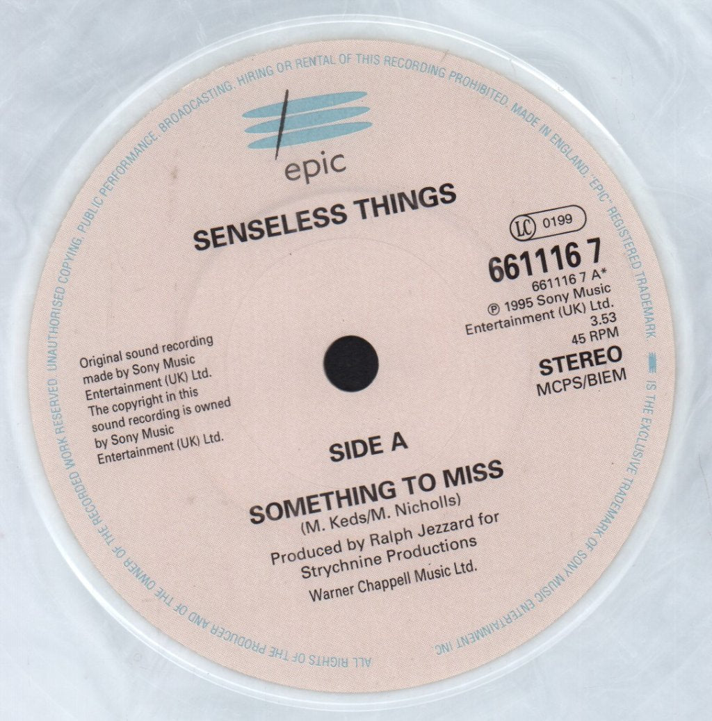 Senseless Things - Something To Miss - 7 Inch