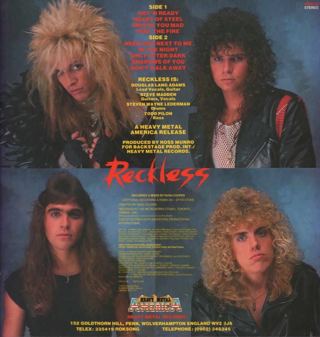 Reckless - Heart Of Steel - Lp